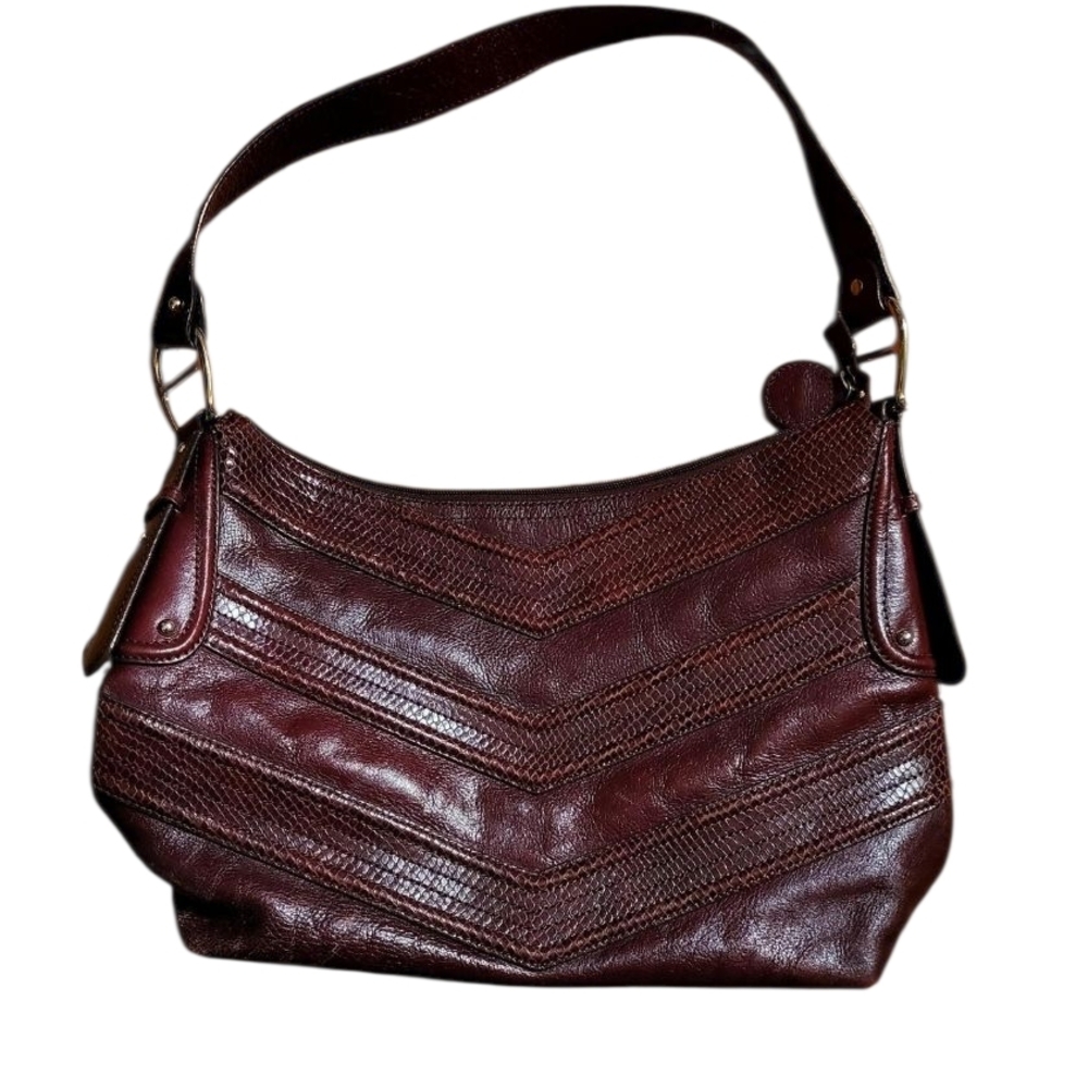 Etienne Aigner Rich Brown Chevron Shoulder Bag